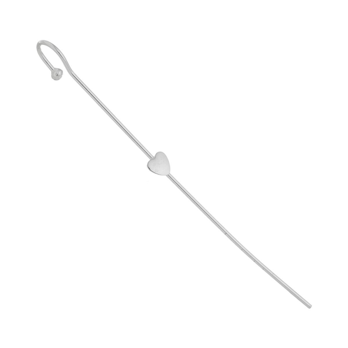 Piercing Fake Transversal de Prata Coração