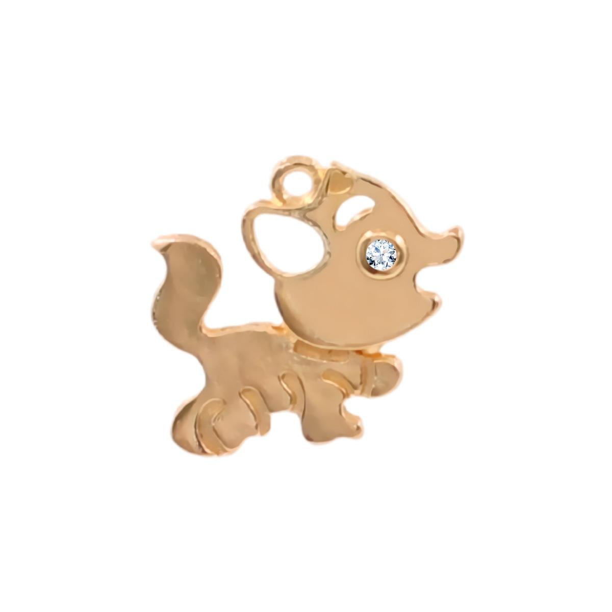 Pingente Cachorro Folheado a Ouro