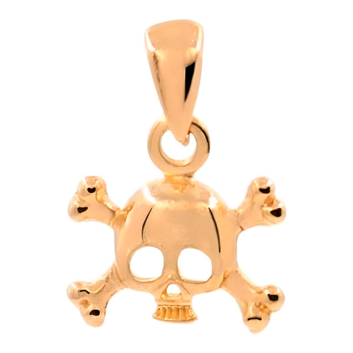 Pingente Caveira Folheado a Ouro