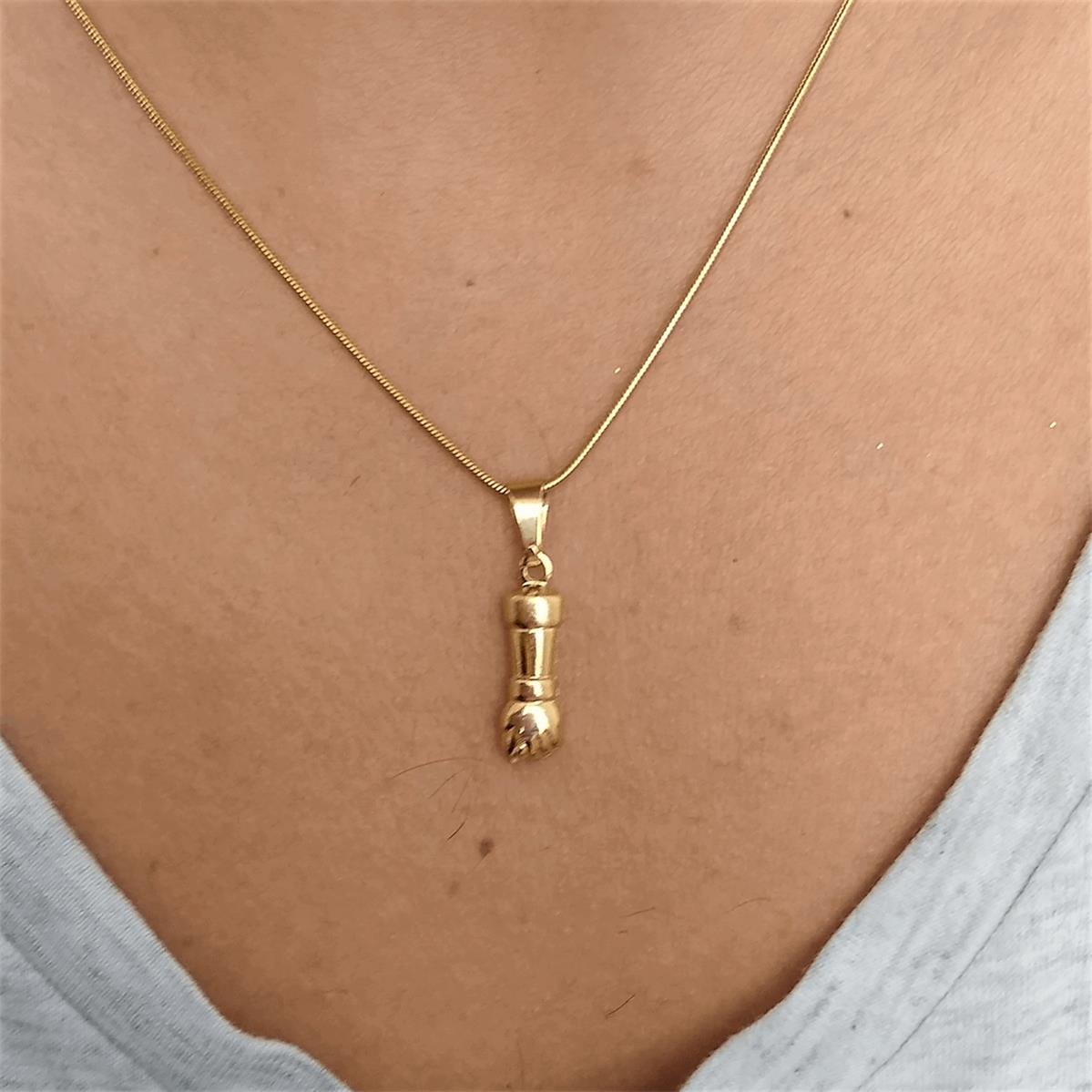 Pingente Figa Folheado a Ouro