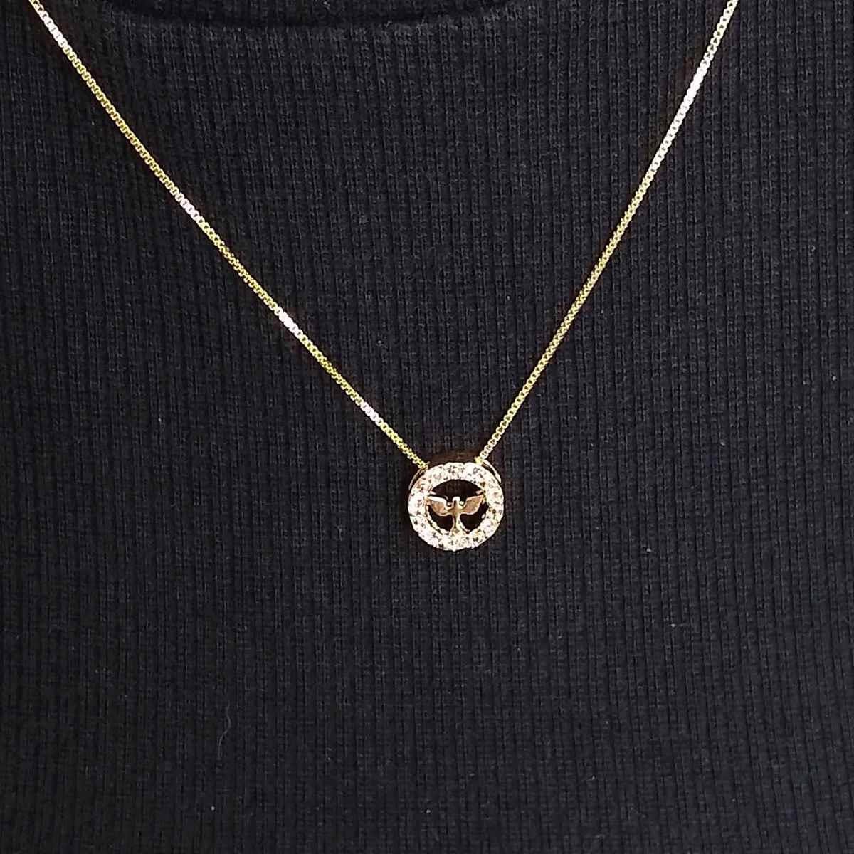 Pingente Espirito Santo Vazado Folheado a Ouro