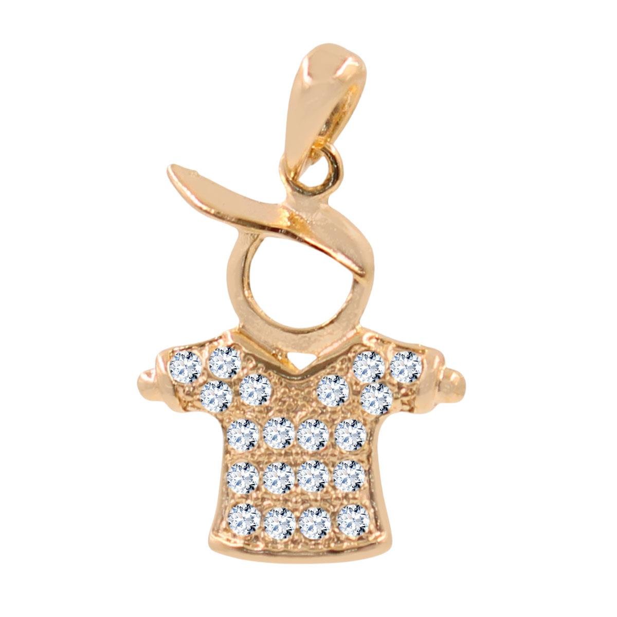 Pingente Menino com Pedras Folheado a Ouro