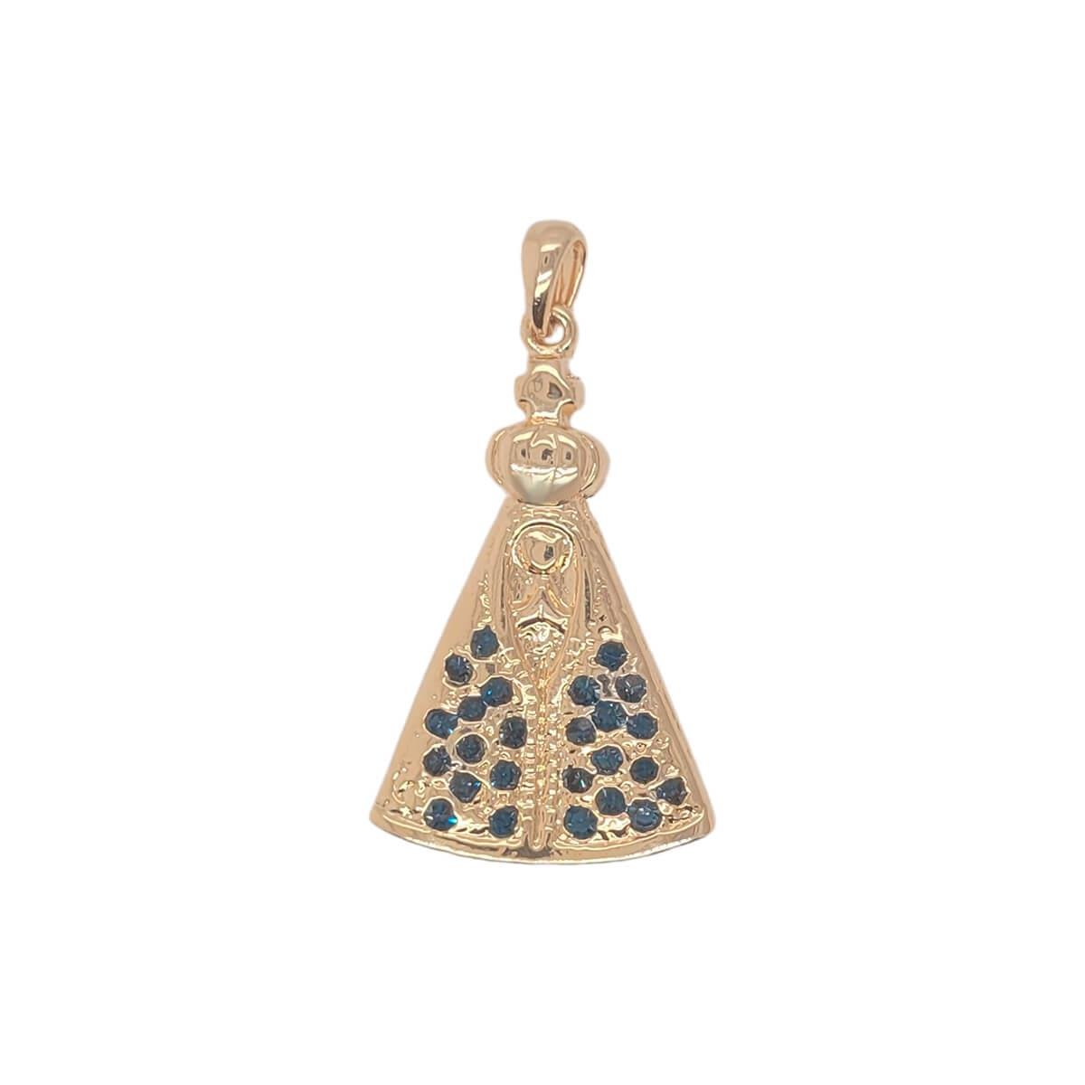 Pingente Nossa Senhora Cravejado Folheado a Ouro
