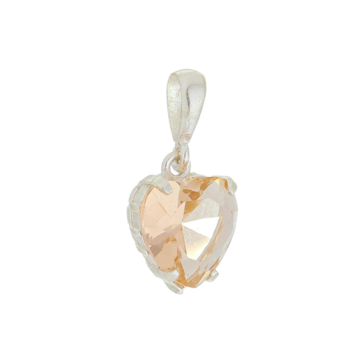 Pingente de Prata Coração de Zircônia