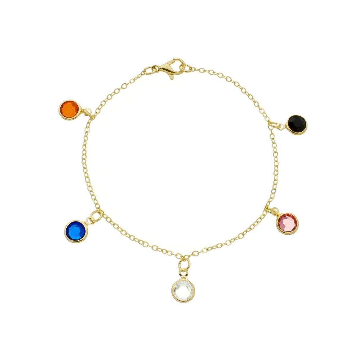 PULSEIRA BANHADA A OURO COM 5 PONTOS DE LUZ 18CM