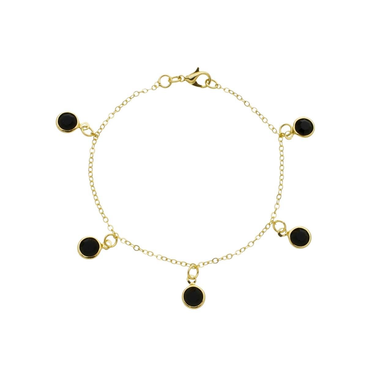 PULSEIRA BANHADA A OURO COM 5 PONTOS DE LUZ 18CM