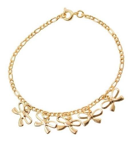 Pulseira Alternada 3x1 com Lacinhos Folheado a Ouro