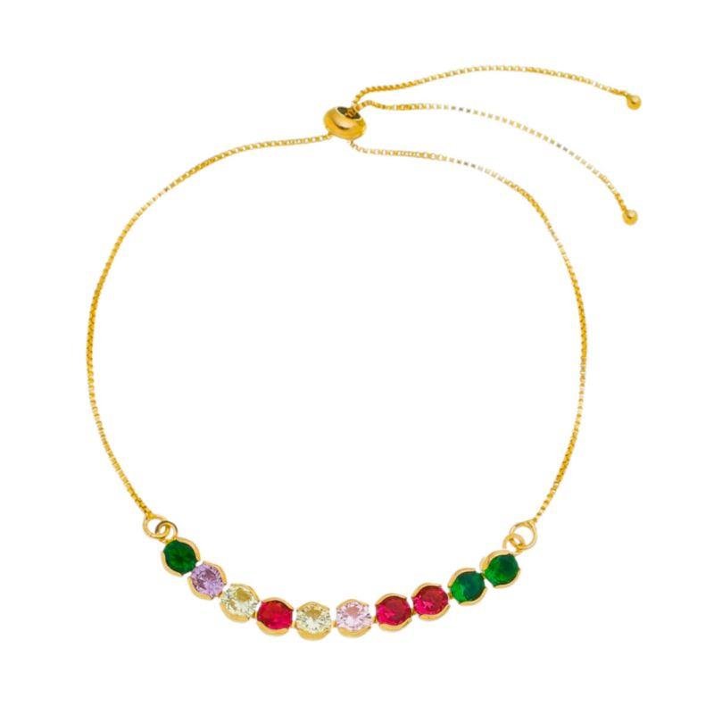 Pulseiras com Pontos de Luz Grande 18cm Folheado a Ouro