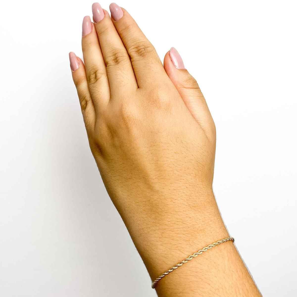 Pulseira Cordão Baiano18cm Banhado a Ouro