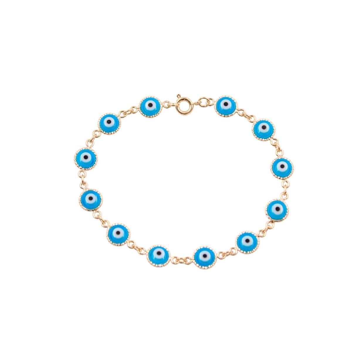 Pulseira de Olho Grego Folheado a Ouro