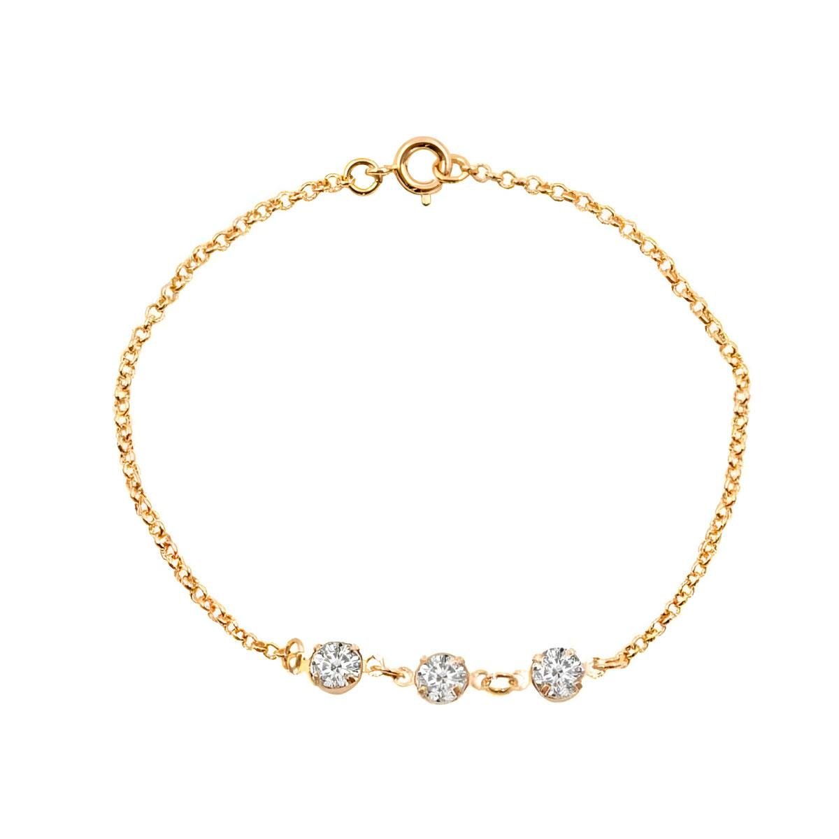 Pulseira De Elo Portugues C/ Pedras Diversas Cores Cristal - Cristal