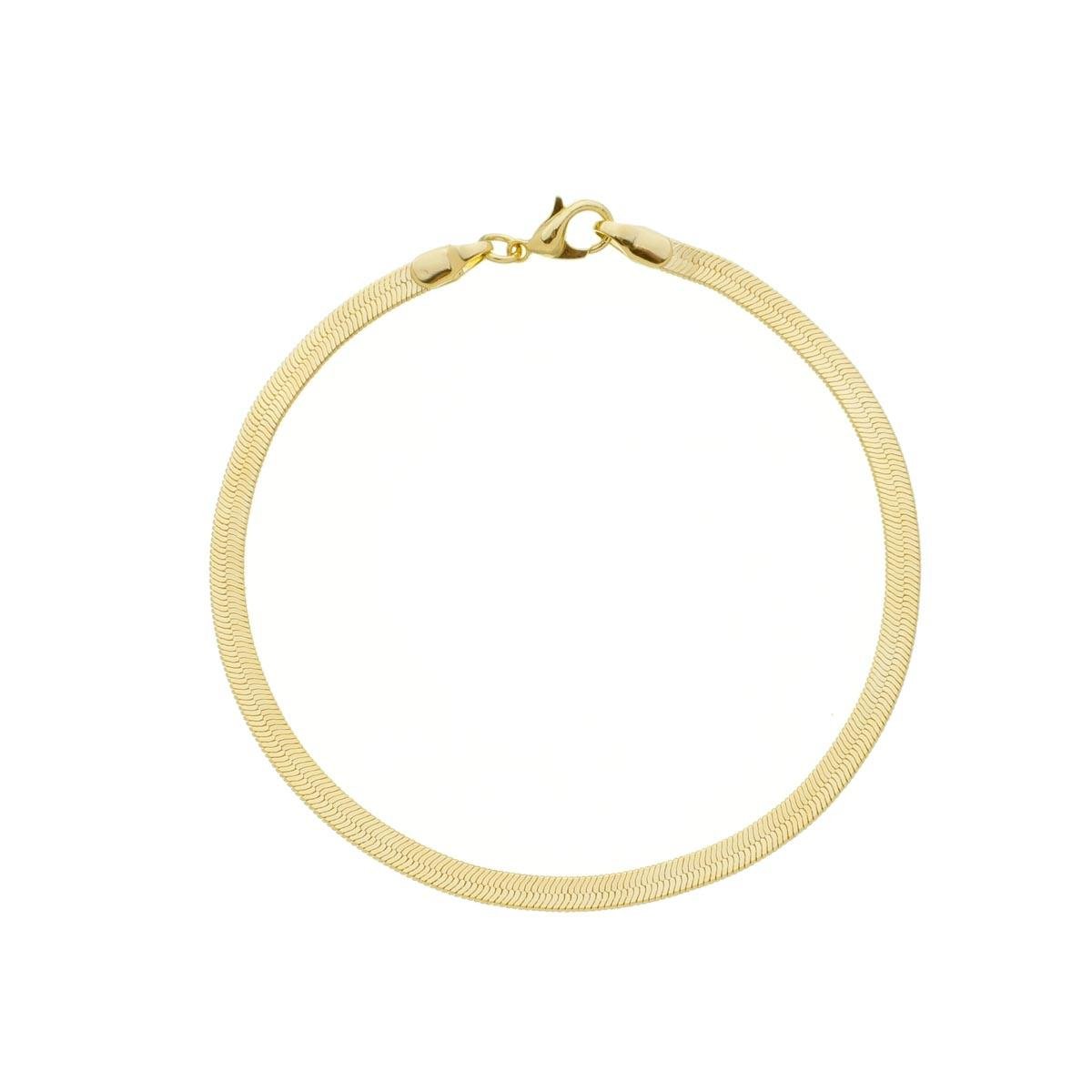 PULSEIRA BANHADA A OURO FITA LISA 18CM 3MM