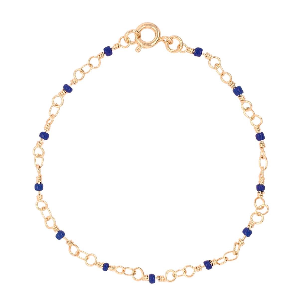 Pulseira Com Miçangas Coloridas Folheado a Ouro