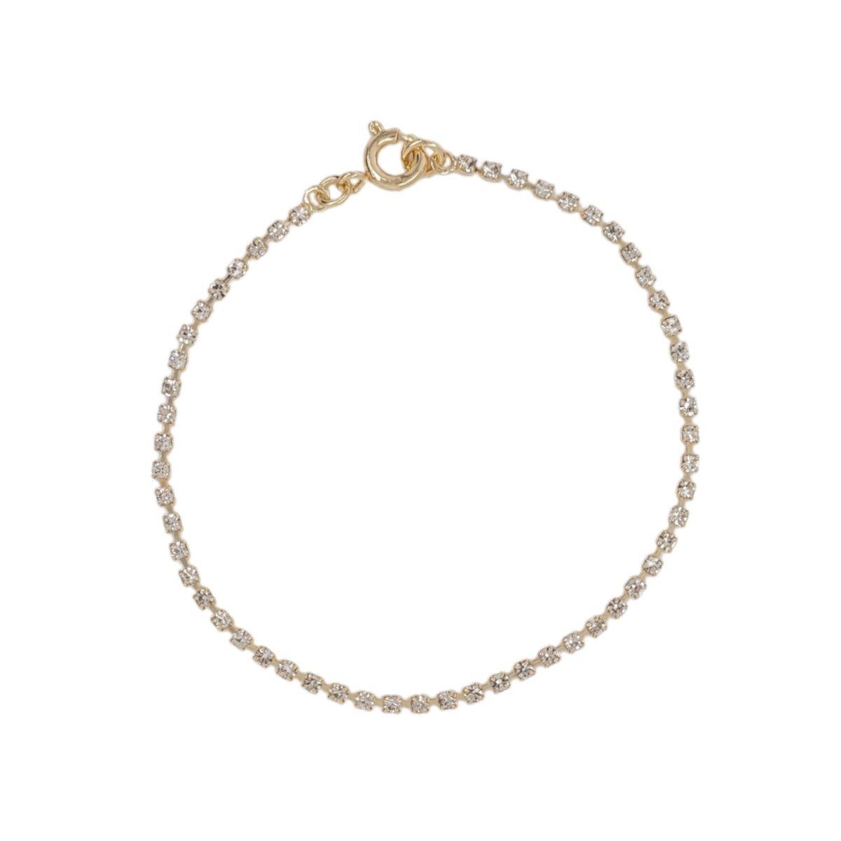 Pulseira de Strass Folheado a Ouro
