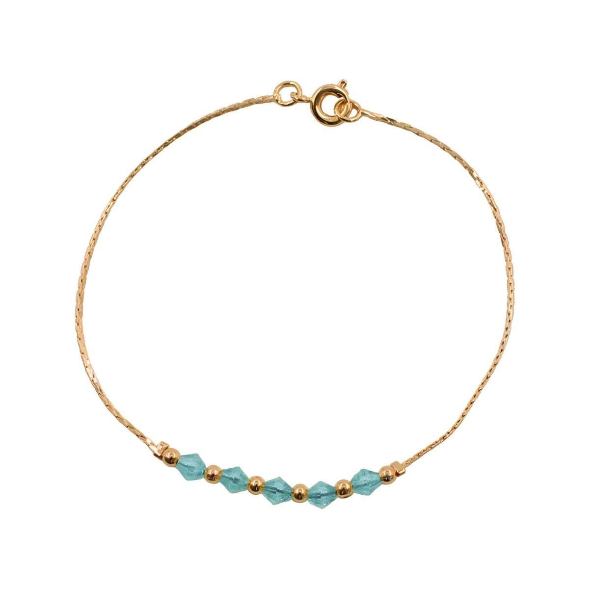 Pulseira L-90 com Bolinhas e Miçangas Folheado a Ouro