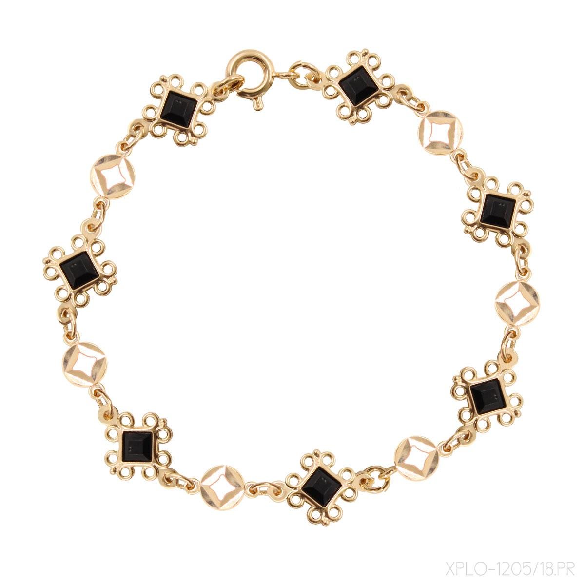 Pulseira Losango de Zircônia Folheado a Ouro