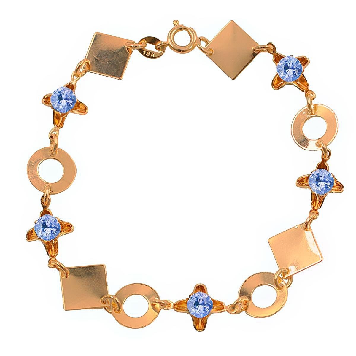Pulseira de Formas Geométricas com Strass Folheado a Ouro
