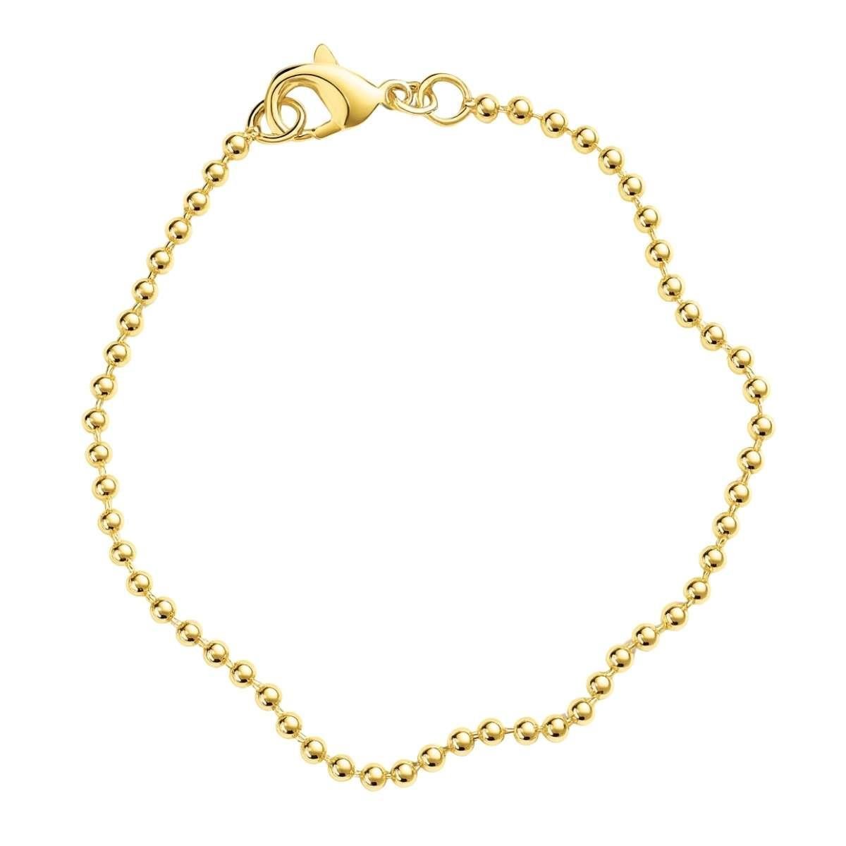 Pulseira de Bolinhas 18cm Banhado a Ouro