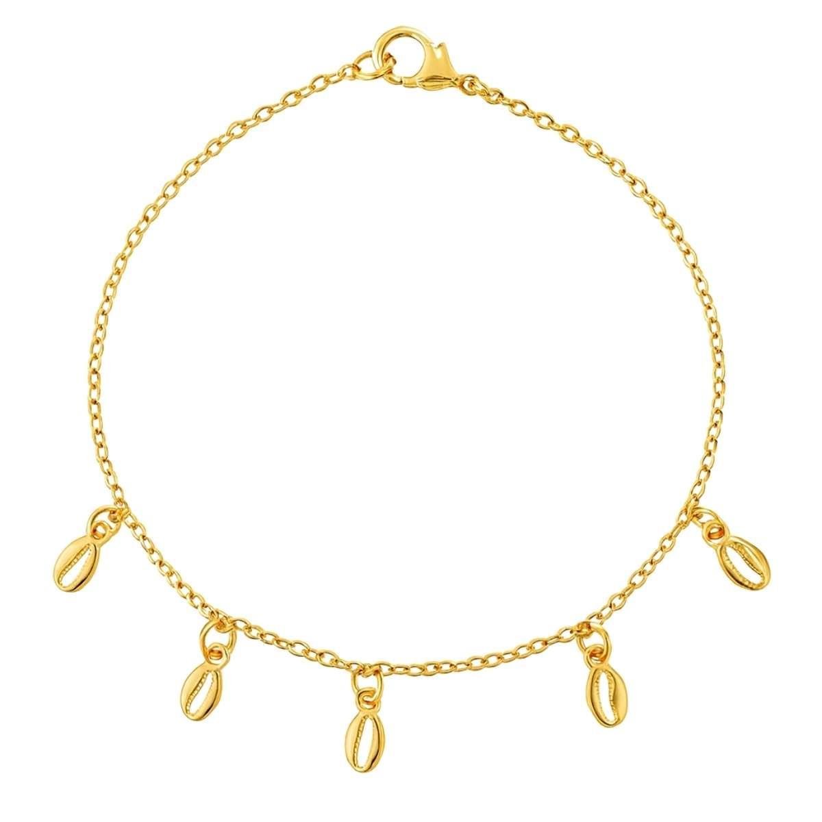 Pulseira de Búzios 18cm Banhado a Ouro