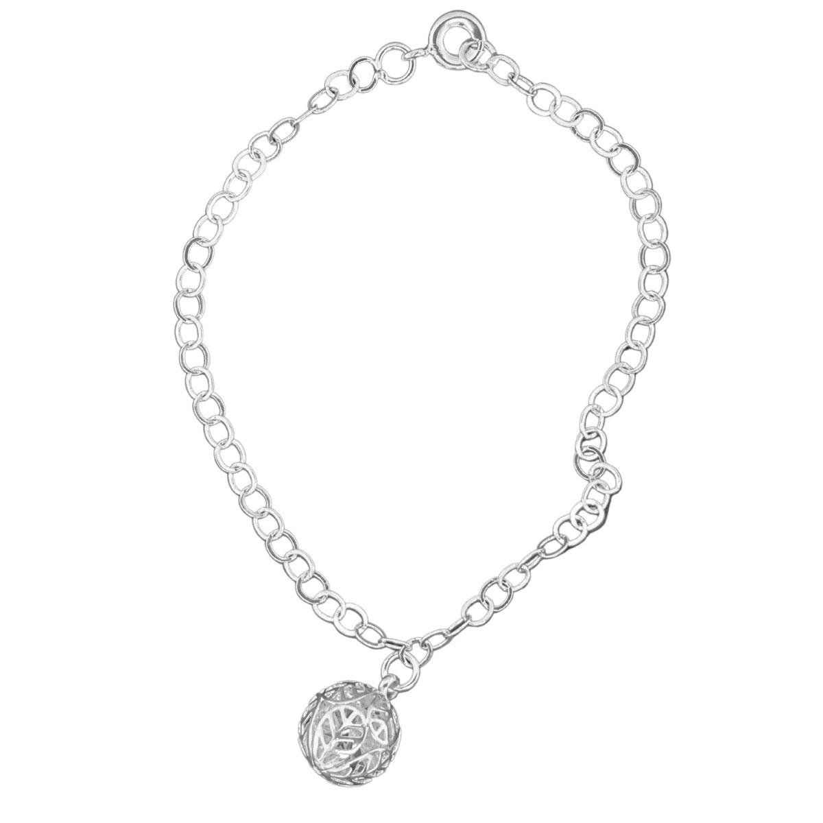 Pulseira c/ bolinhas Vasada de Zircônia Folheado a Prata