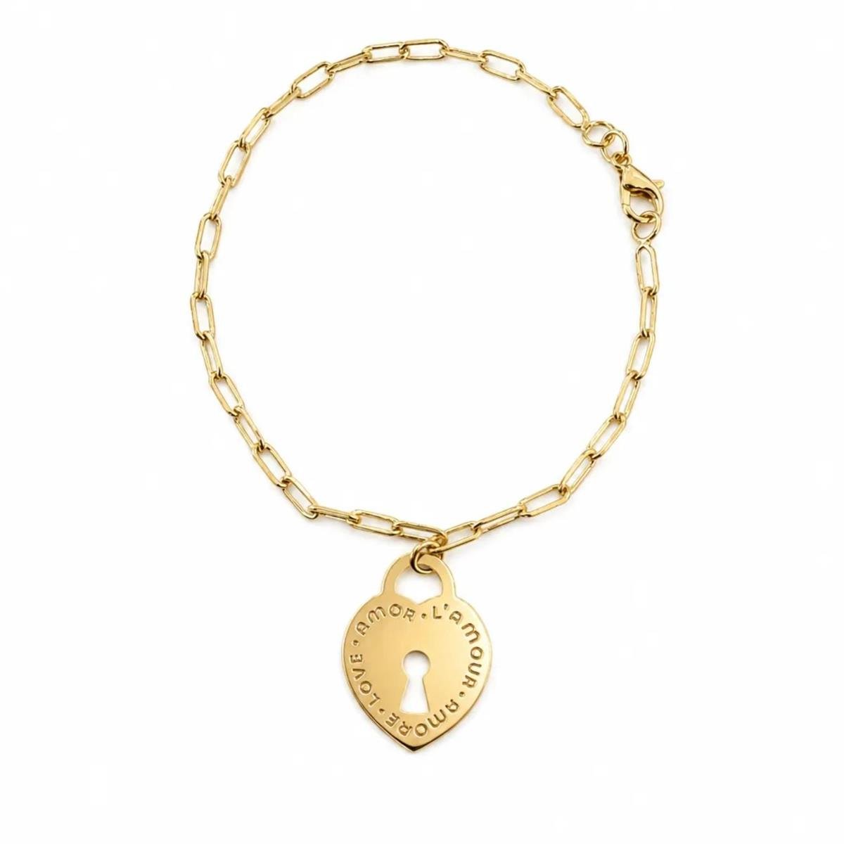 PULSEIRA CARTIE C/ UM CADEADO DE CORAÇÃO 