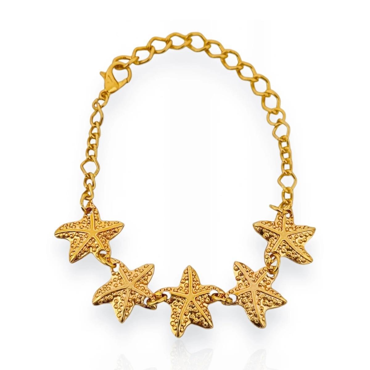 PULSEIRA CINCO ESTRELAS DO MAR BANHADA A OURO