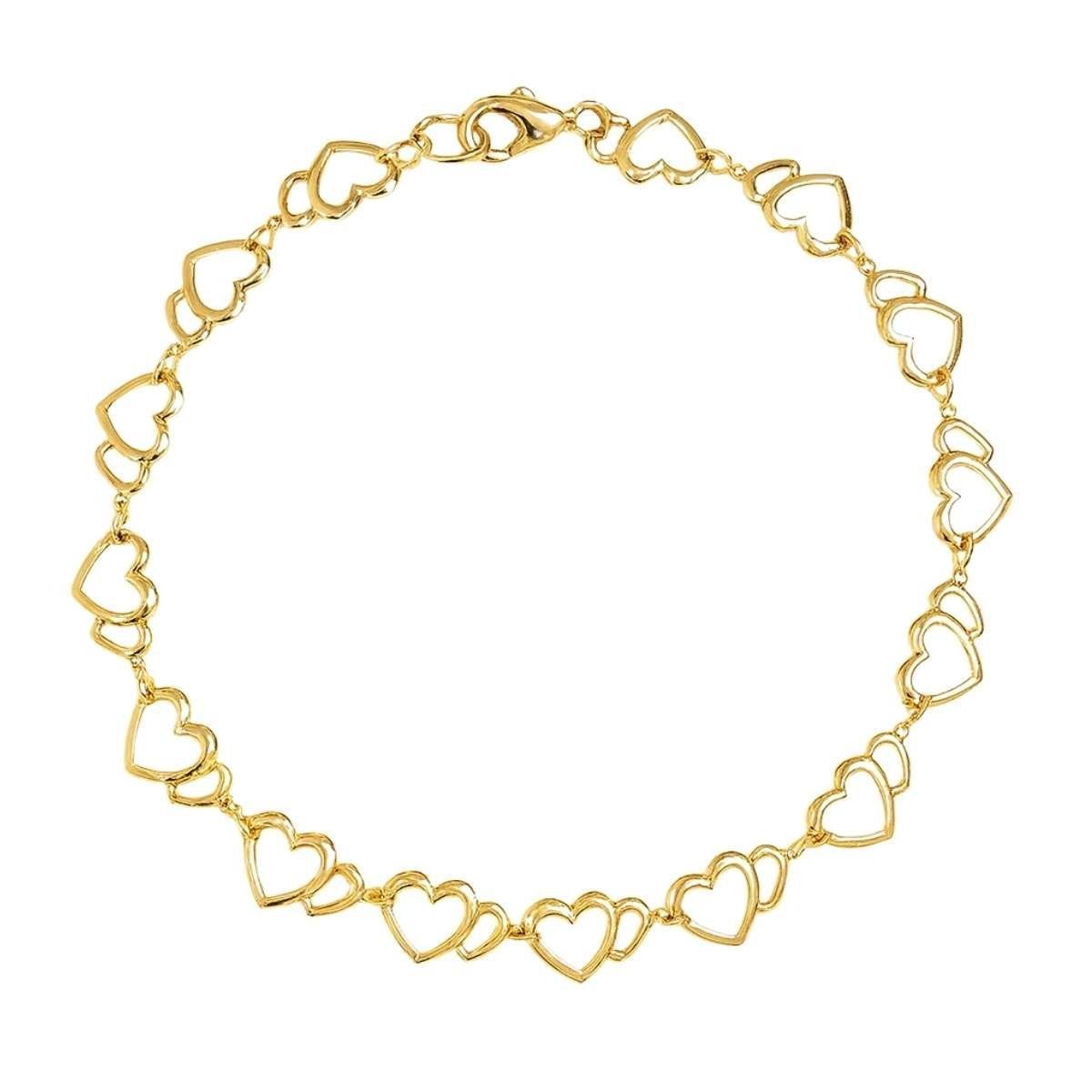 Pulseira Corações 18cm