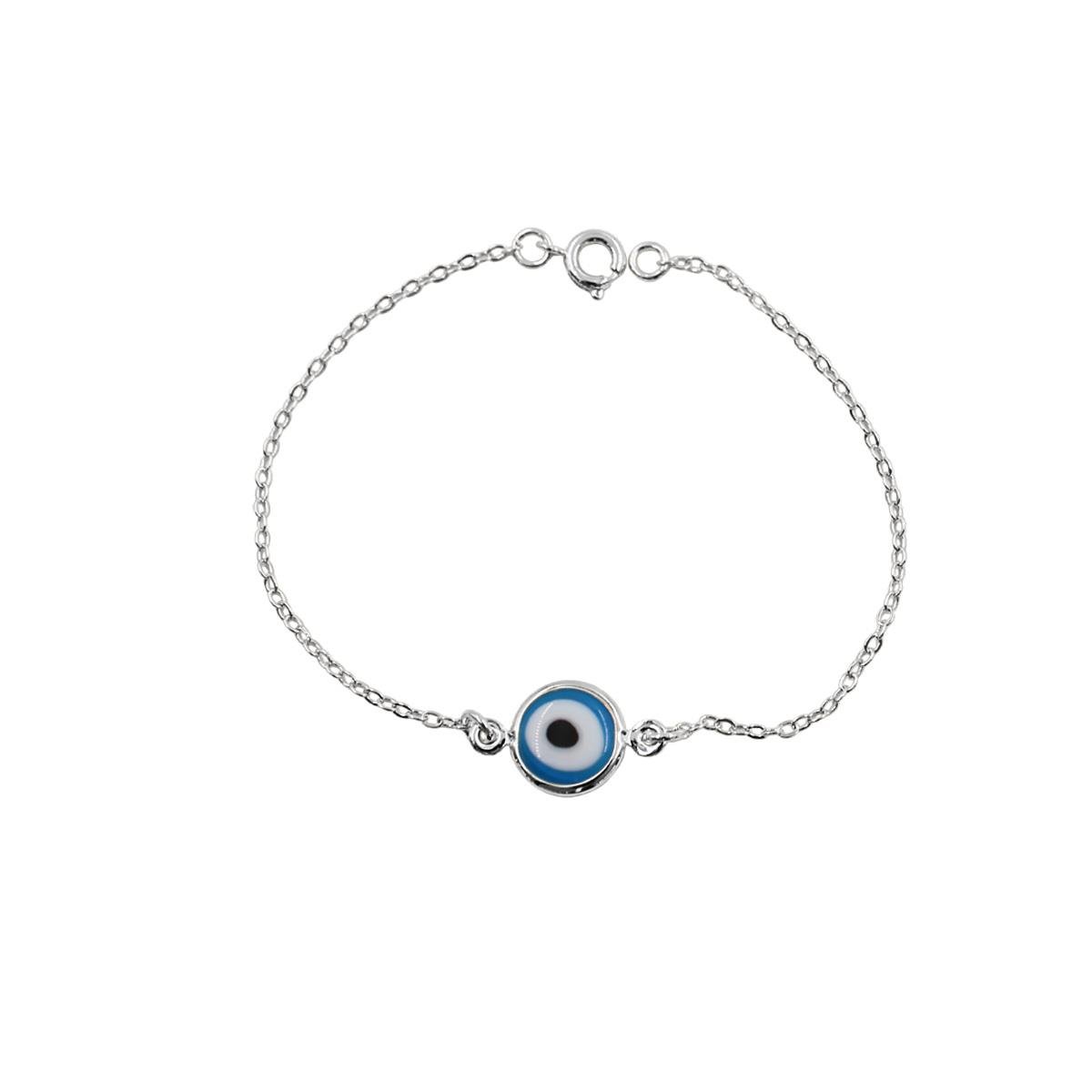 Pulseira Pingente Olho Grego Folheado a Prata