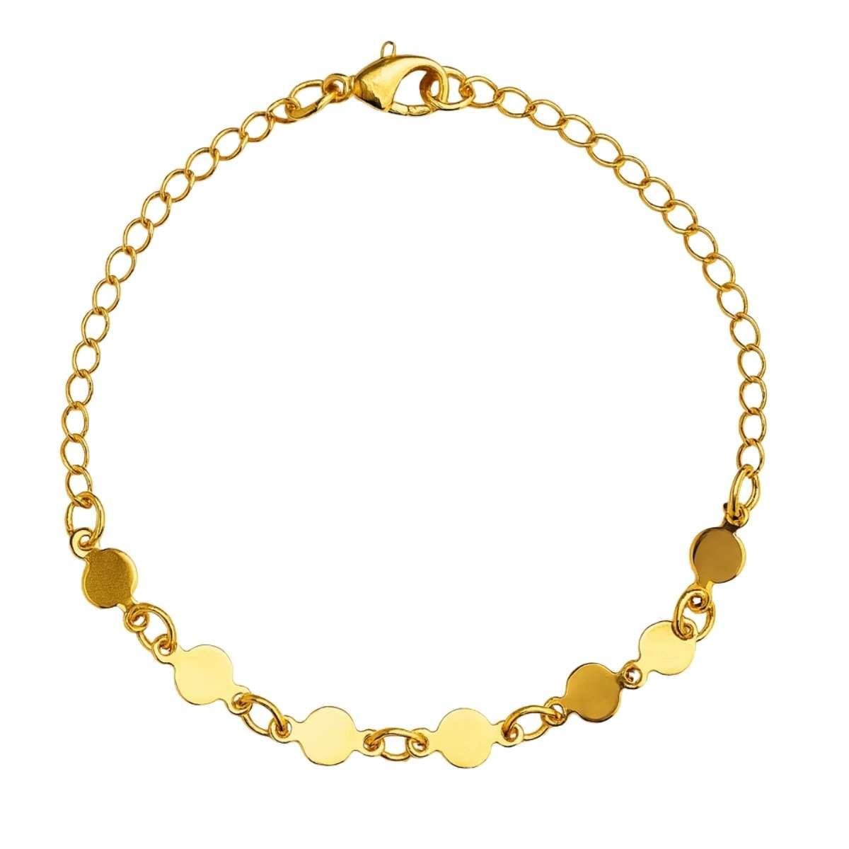 Pulseira com Medalhas 18cm Banhado a Ouro