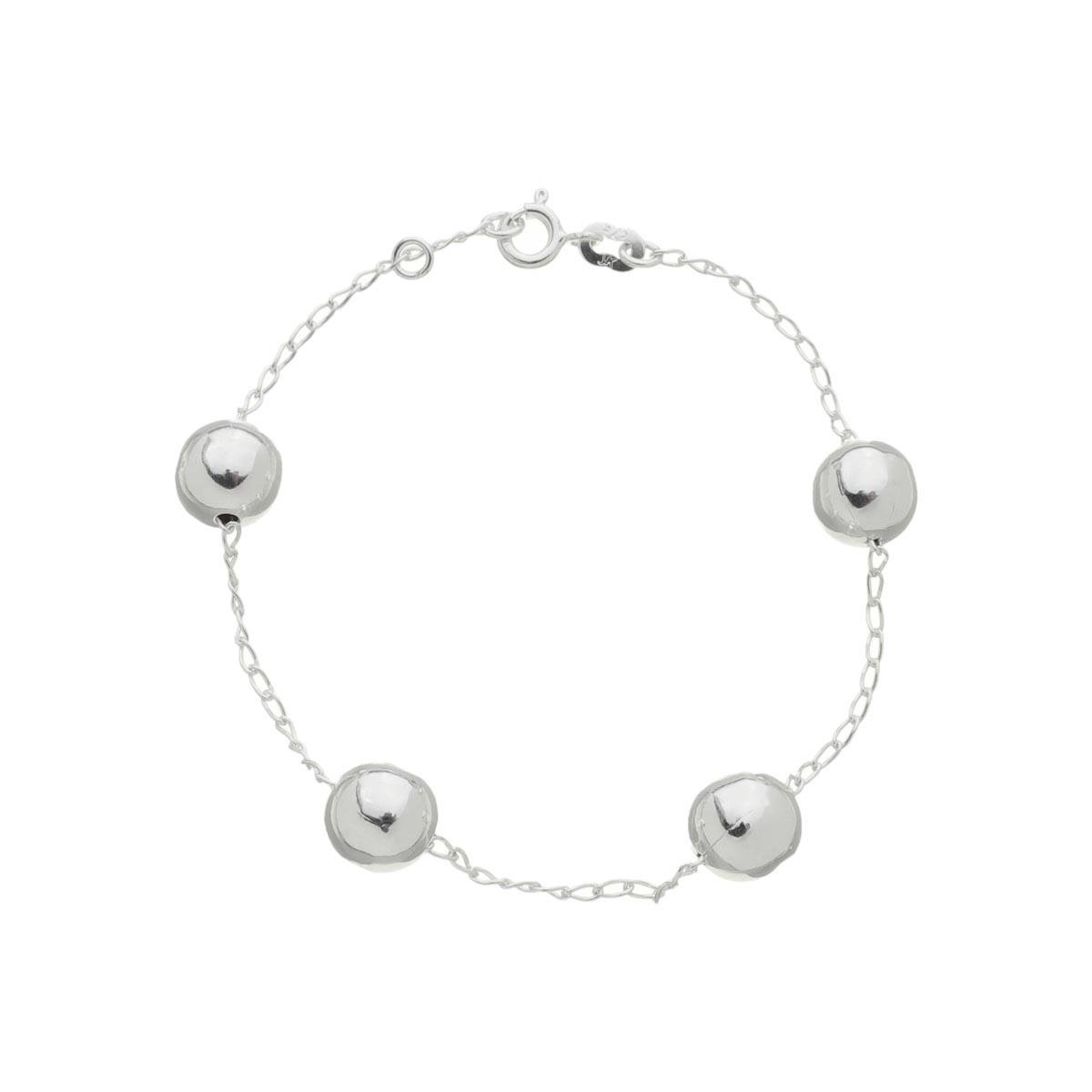 PULSEIRA DE PRATA 925 4 BOLAS 9MM 19CM