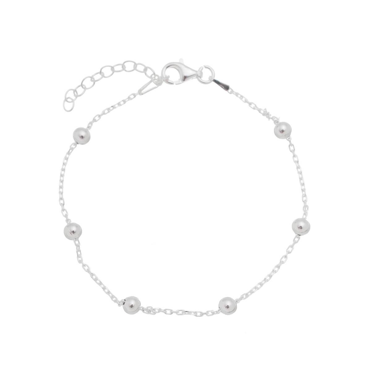 PULSEIRA DE PRATA 925 6 BOLAS 4MM 18CM