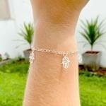 Pulseira De Prata Mão De Fátima