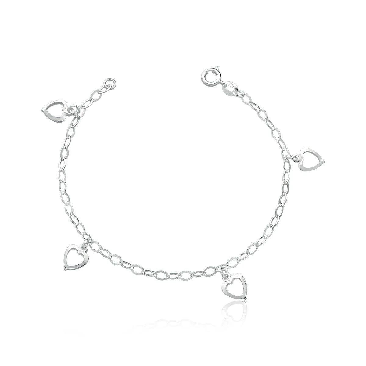 Pulseira De Prata Coração