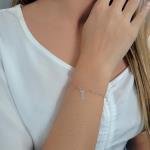 Pulseira De Prata Com Ossinhos 18cm