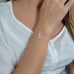 Pulseira de Prata Com Pingente Símbolo da Paz