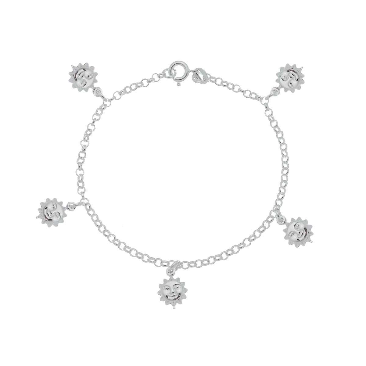 Pulseira De Prata Sol 18cm