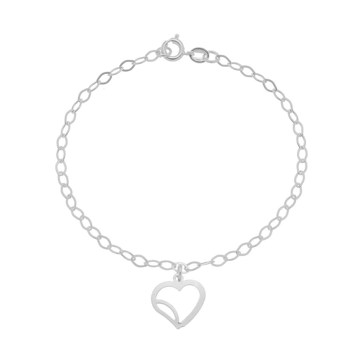 Pulseira De Prata Coração - prata 925