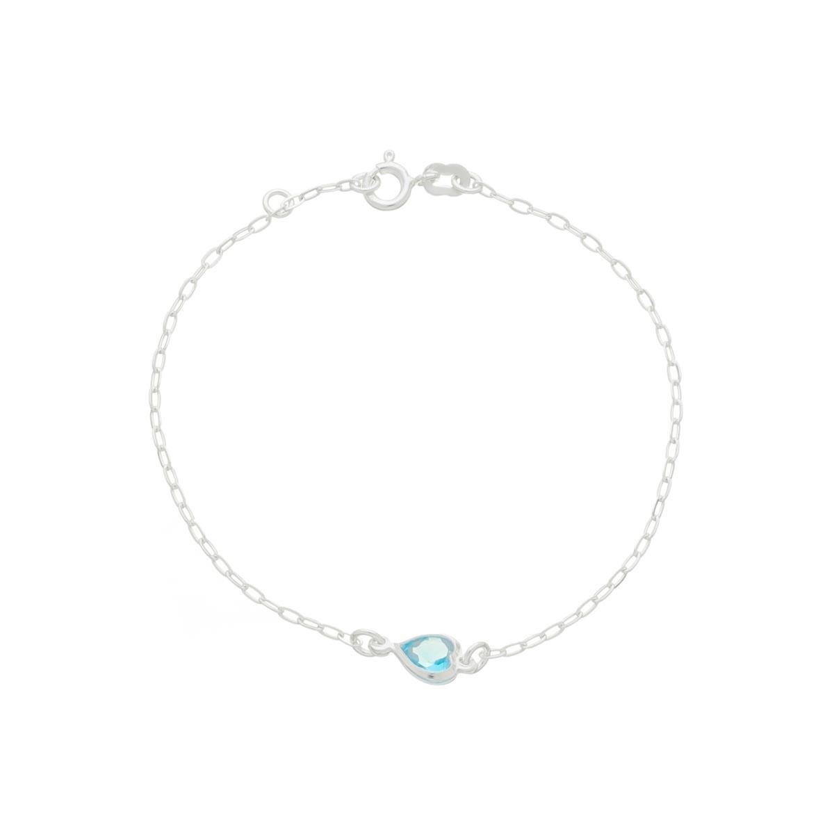 PULSEIRA DE PRATA 925 CORAÇÃO DE ZIRCÔNIA