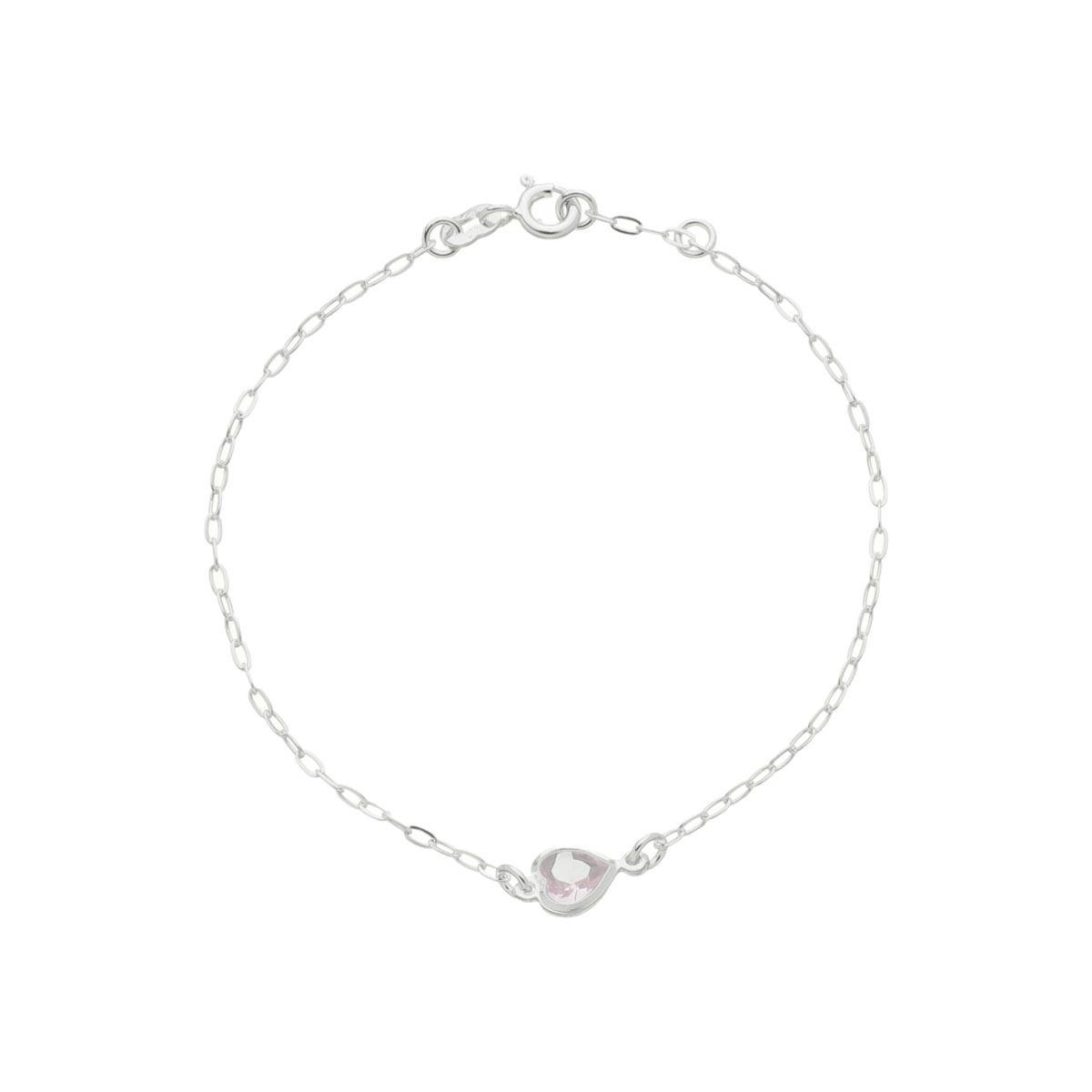 PULSEIRA DE PRATA 925 CORAÇÃO DE ZIRCÔNIA