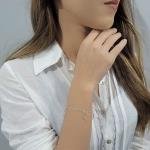 Pulseira De Prata 925 Corações Vazados 18cm