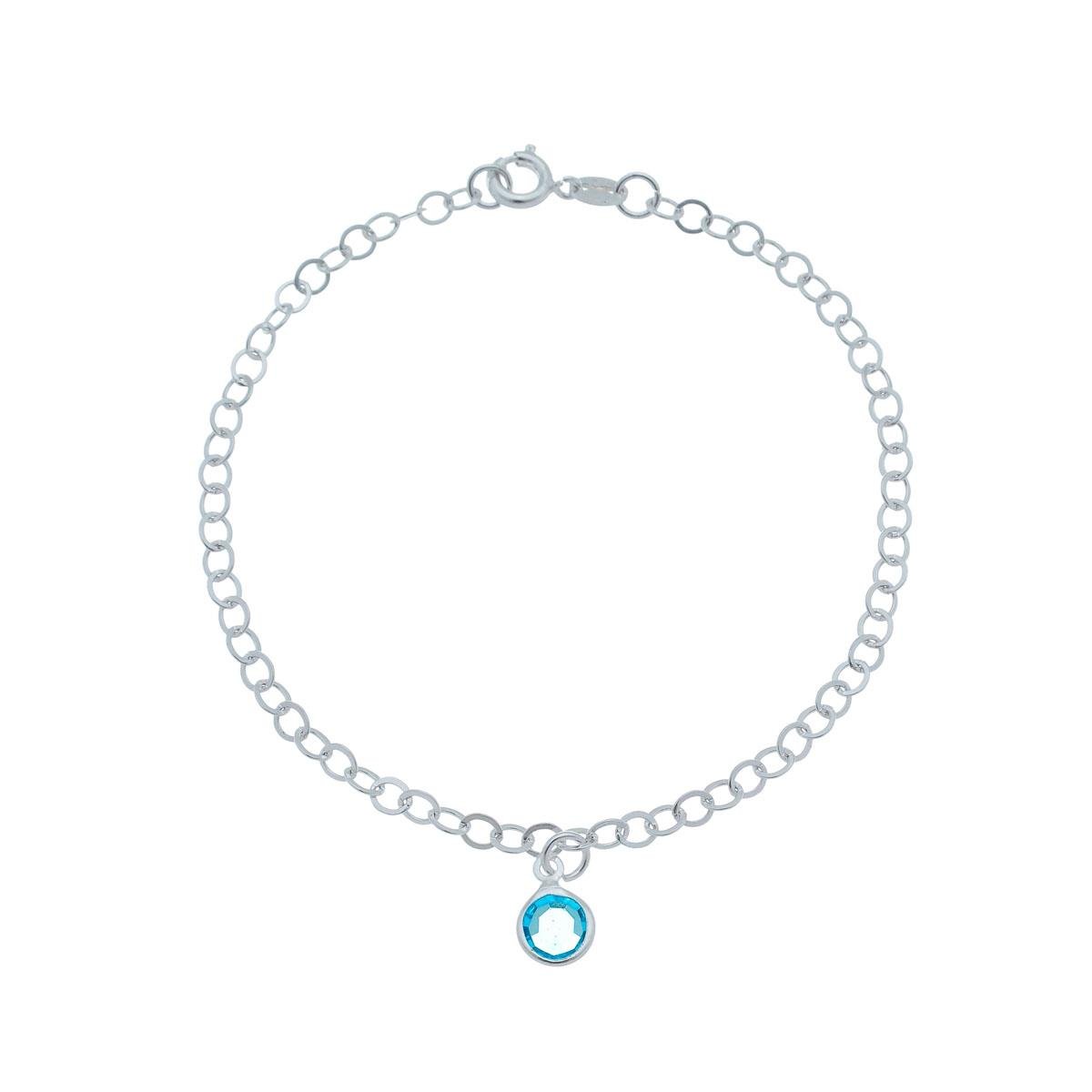 Pulseira de Prata Elo Português Com Ponto de Luz 18cm