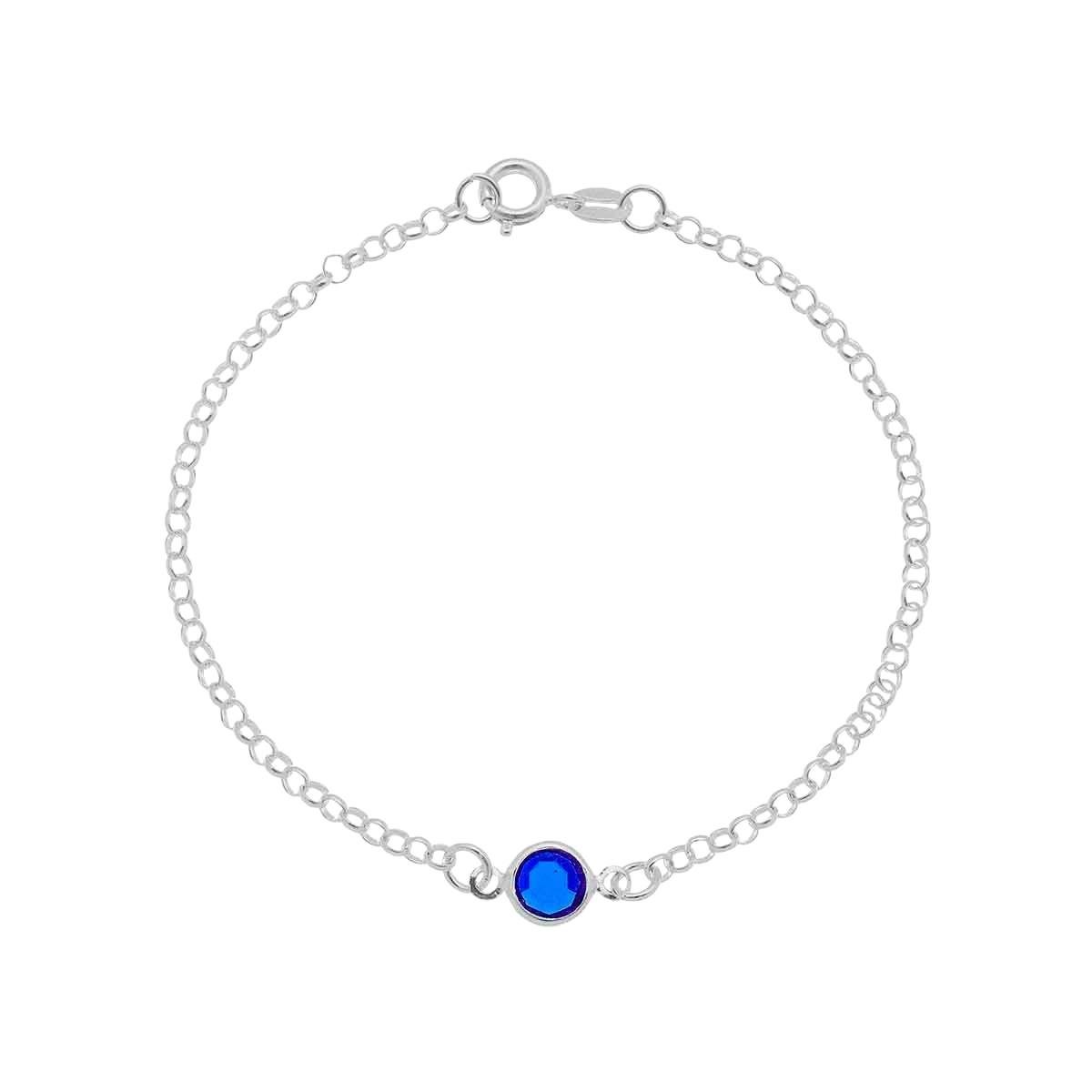 Pulseira de Prata Elo Português Ponto de Luz 18cm