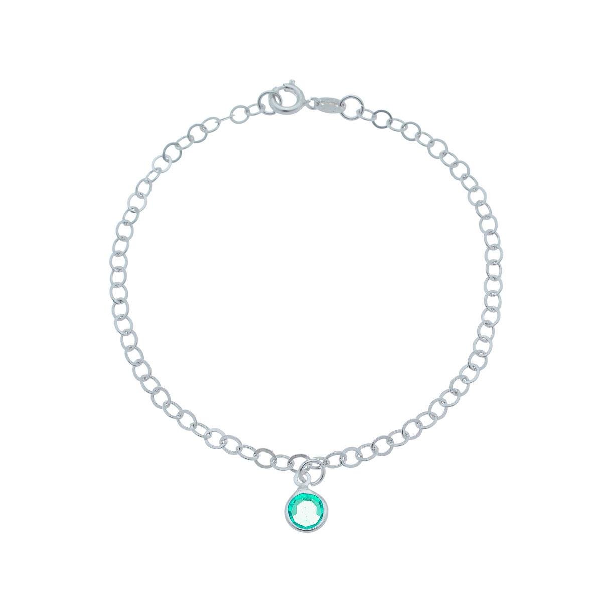 Pulseira de Prata Elo Português Com Ponto de Luz 18cm