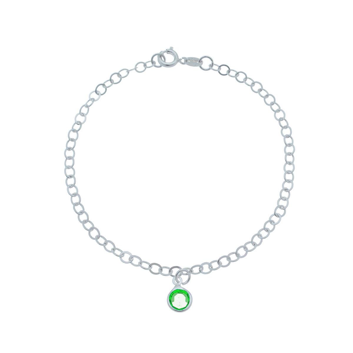 Pulseira de Prata Elo Português Com Ponto de Luz 18cm