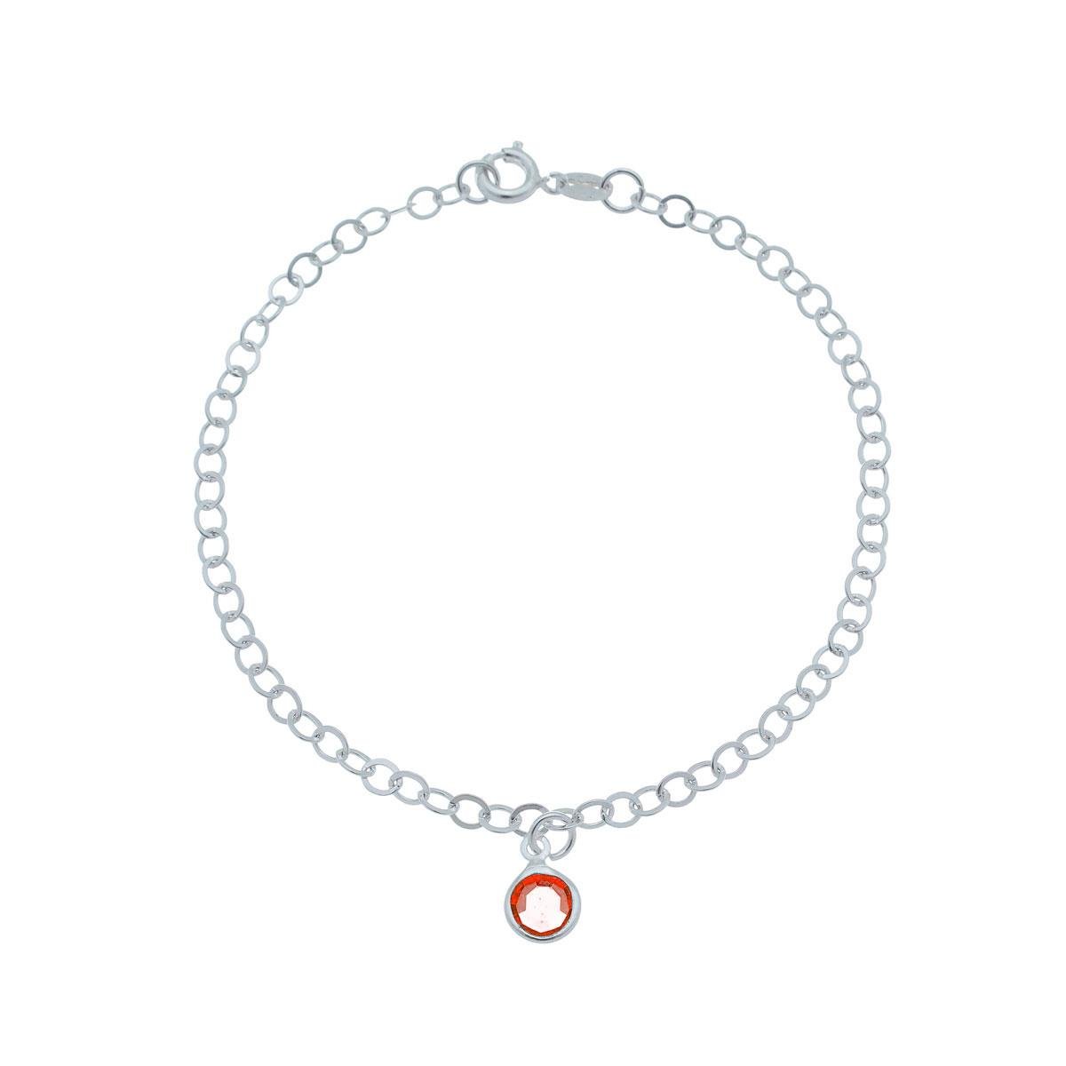 Pulseira de Prata Elo Português Com Ponto de Luz 18cm