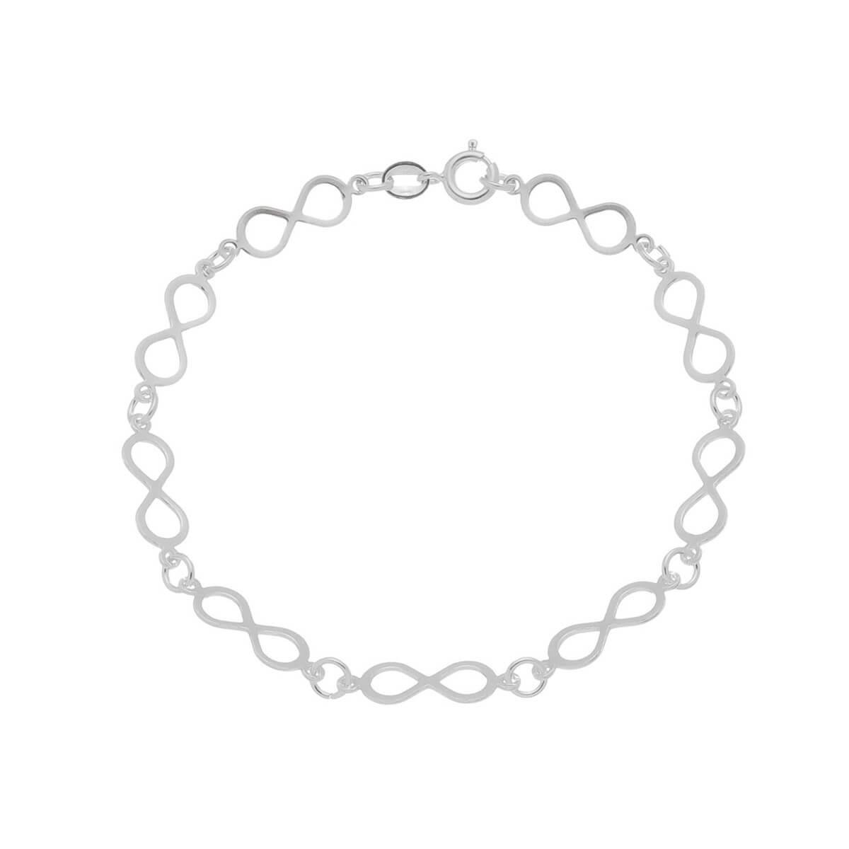 Pulseira de Prata Infinito 18cm