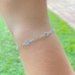 Pulseira De Prata Infinito com Zircônia Cristal 18cm