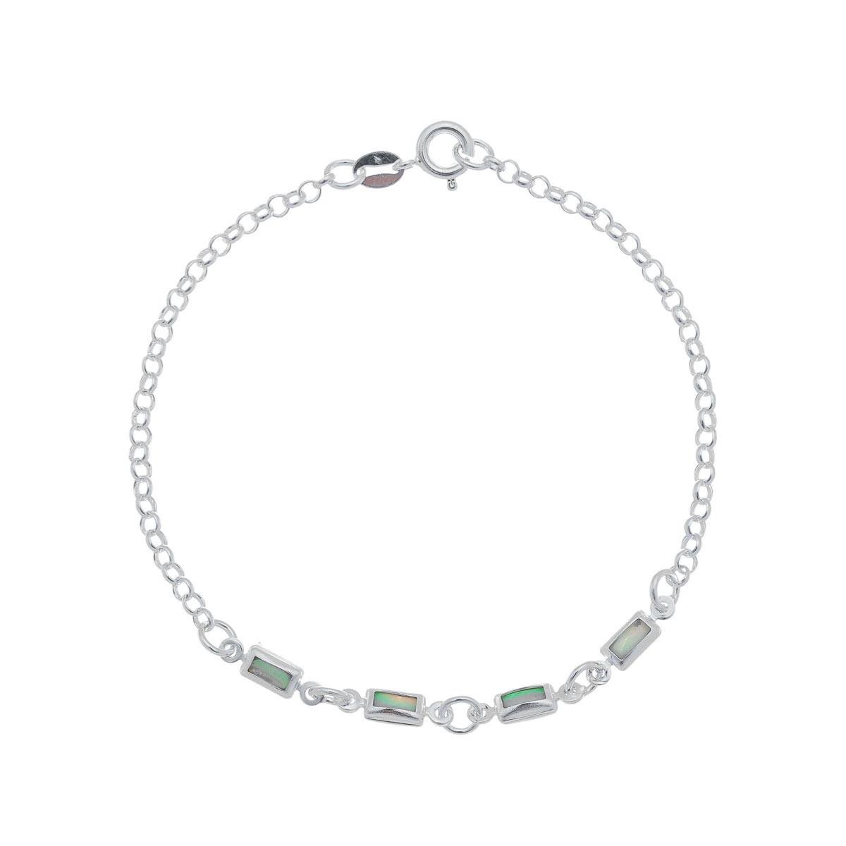 Pulseira De Prata 925 Losango Resinado Boreal