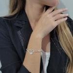 Pulseira De Prata Dois Corações