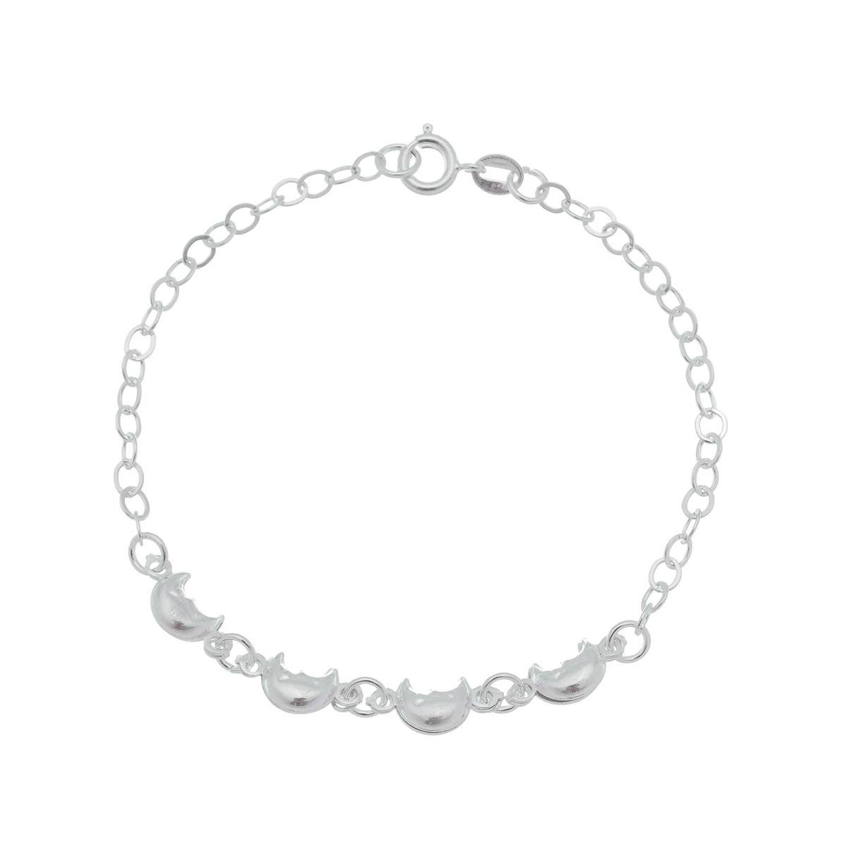 Pulseira De Prata Lua 18cm